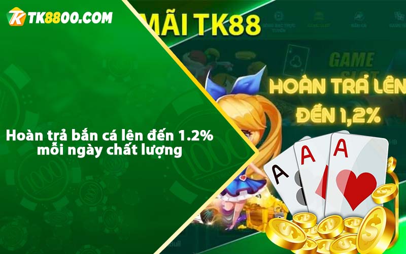 Hoàn trả bắn cá lên đến 1.2% mỗi ngày chất lượng